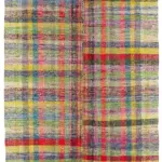 Chaput Çizgili Multi Renk Pamuk Üzerine Yün El Dokuma Kilim-209x314