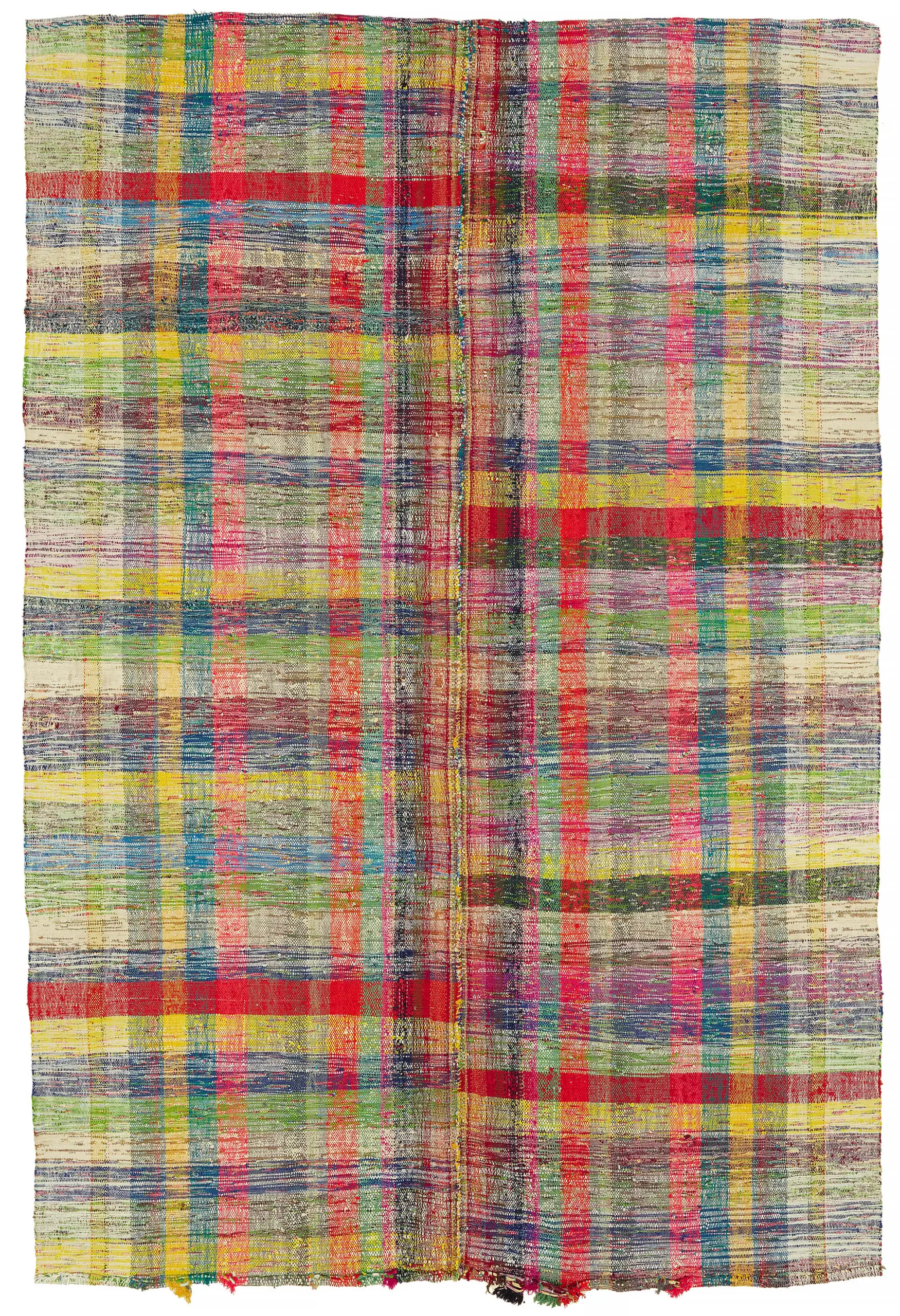 Rc_47333_0_Multicolor_Oriental_Kilim_Rugs Chaput Çizgili Multi Renk Pamuk Üzerine Yün El Dokuma Kilim-209x314 - Görsel 1