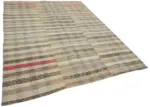 Chaput Çizgili Multi Renk Pamuk Üzerine Yün El Dokuma Kilim-208x288 - Görsel 2