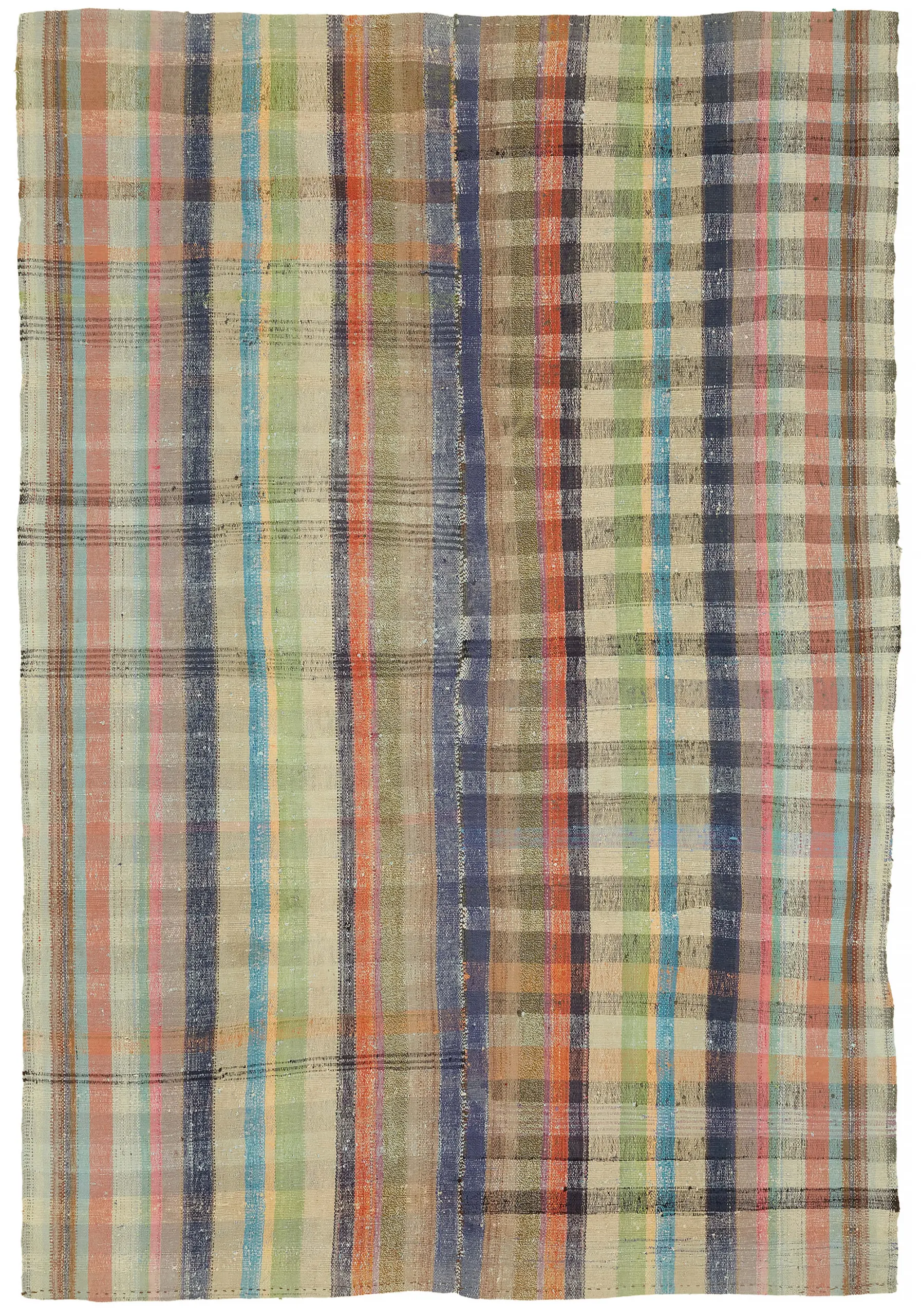 Rc_47337_0_Multicolor_Oriental_Kilim_Rugs Chaput Çizgili Multi Renk Pamuk Üzerine Yün El Dokuma Kilim-222x330 - Görsel 1