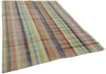 Chaput Çizgili Multi Renk Pamuk Üzerine Yün El Dokuma Kilim-222x330 - Görsel 2