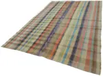 Chaput Çizgili Multi Renk Pamuk Üzerine Yün El Dokuma Kilim-222x330 - Görsel 3