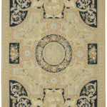 Aubusson Eskitme Bej Pamuk Üzerine Yün El Dokuma Halı-277x376