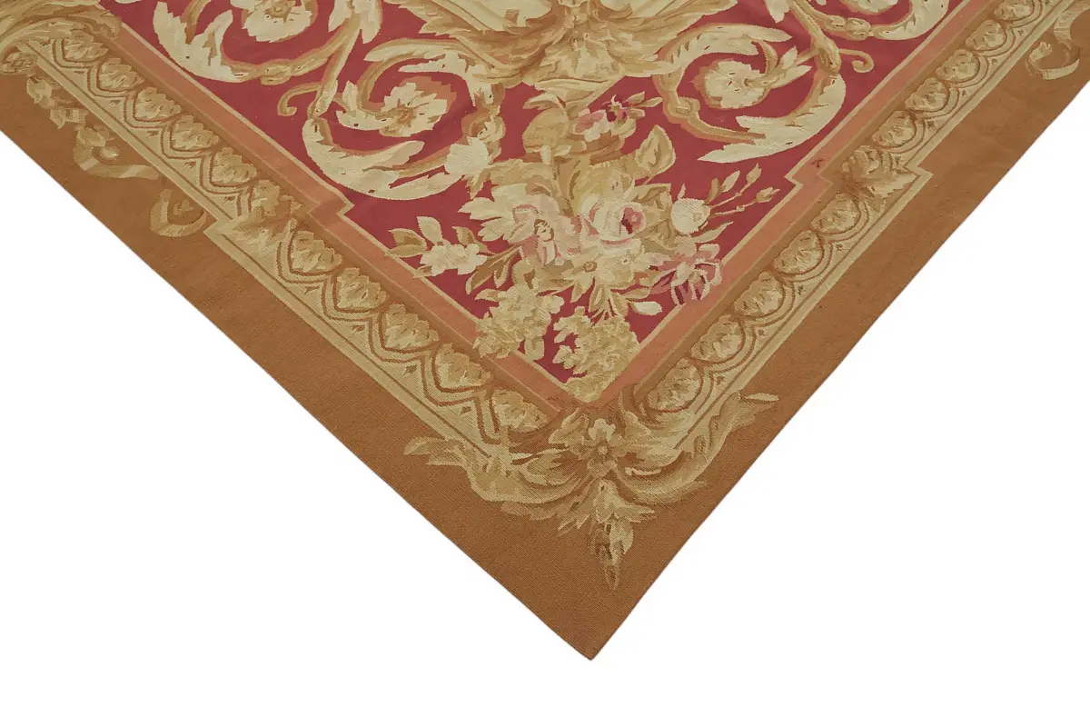 Aubusson Eskitme Bej Pamuk Üzerine Yün El Dokuma Halı-300x432 - Görsel 4