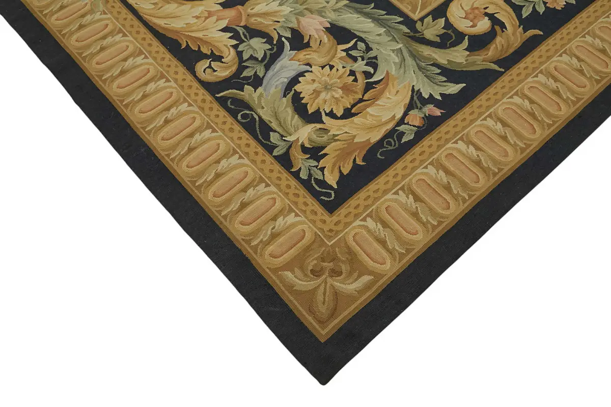 Aubusson Eskitme Bej Pamuk Üzerine Yün El Dokuma Halı-306x435 - Görsel 4