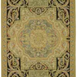 Aubusson Eskitme Bej Pamuk Üzerine Yün El Dokuma Halı-268x380