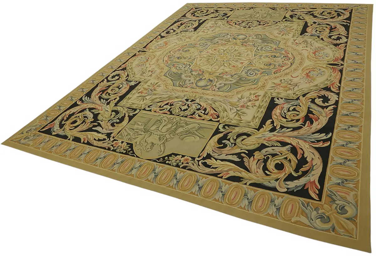 Aubusson Eskitme Bej Pamuk Üzerine Yün El Dokuma Halı-268x380 - Görsel 3