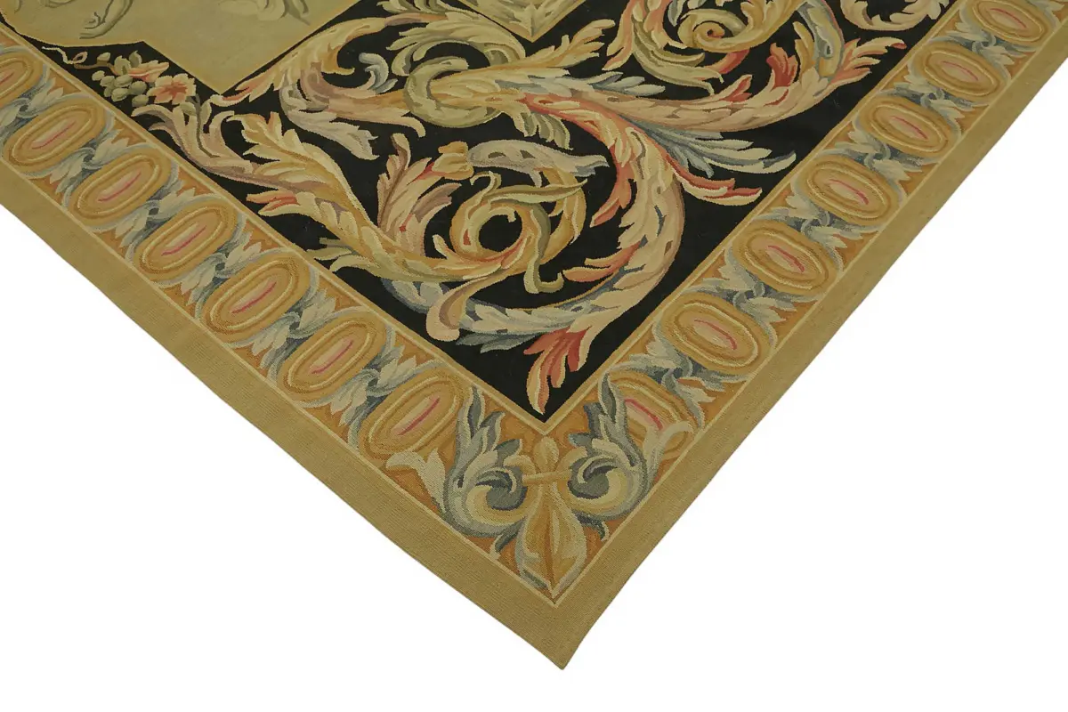 Aubusson Eskitme Bej Pamuk Üzerine Yün El Dokuma Halı-268x380 - Görsel 4