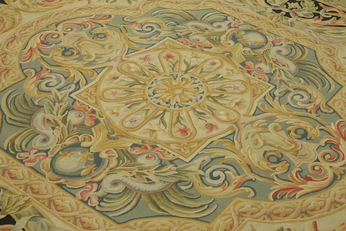 Aubusson Eskitme Bej Pamuk Üzerine Yün El Dokuma Halı-268x380 - Görsel 5