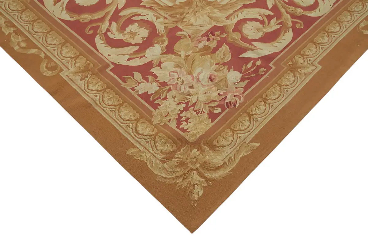 Aubusson Eskitme Bej Pamuk Üzerine Yün El Dokuma Halı-300x432 - Görsel 4
