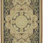 Aubusson Eskitme Bej Pamuk Üzerine Yün El Dokuma Halı-272x376