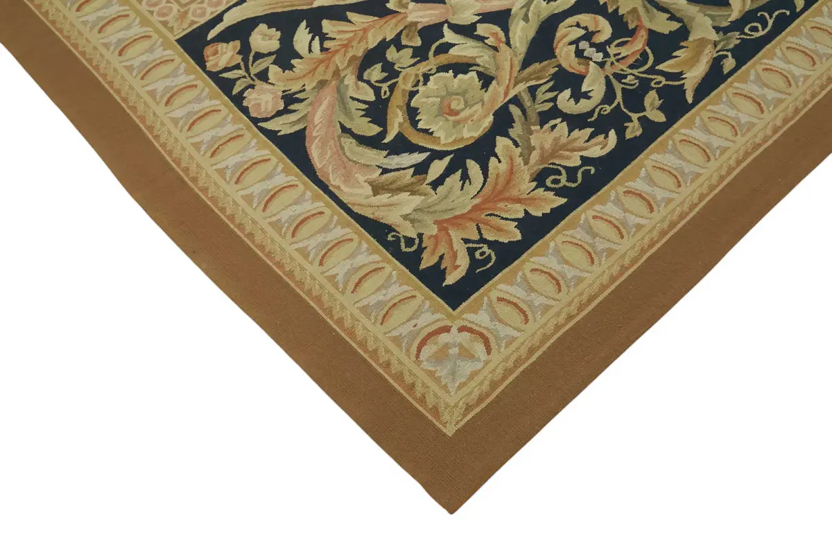 Aubusson Eskitme Bej Pamuk Üzerine Yün El Dokuma Halı-272x376 - Görsel 4