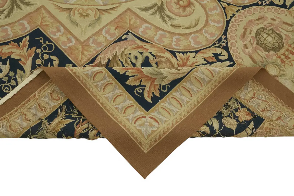 Aubusson Eskitme Bej Pamuk Üzerine Yün El Dokuma Halı-272x376 - Görsel 6