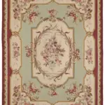 Aubusson Eskitme Bej Pamuk Üzerine Yün El Dokuma Halı-265x370