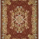 Aubusson Eskitme Bej Pamuk Üzerine Yün El Dokuma Halı-302x410