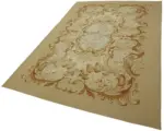 Aubusson Eskitme Bej Pamuk Üzerine Yün El Dokuma Halı-176x270 - Görsel 3