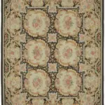 Aubusson Eskitme Bej Pamuk Üzerine Yün El Dokuma Halı-238x303