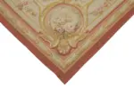 Aubusson Eskitme Bej Pamuk Üzerine Yün El Dokuma Halı-201x405 - Görsel 4