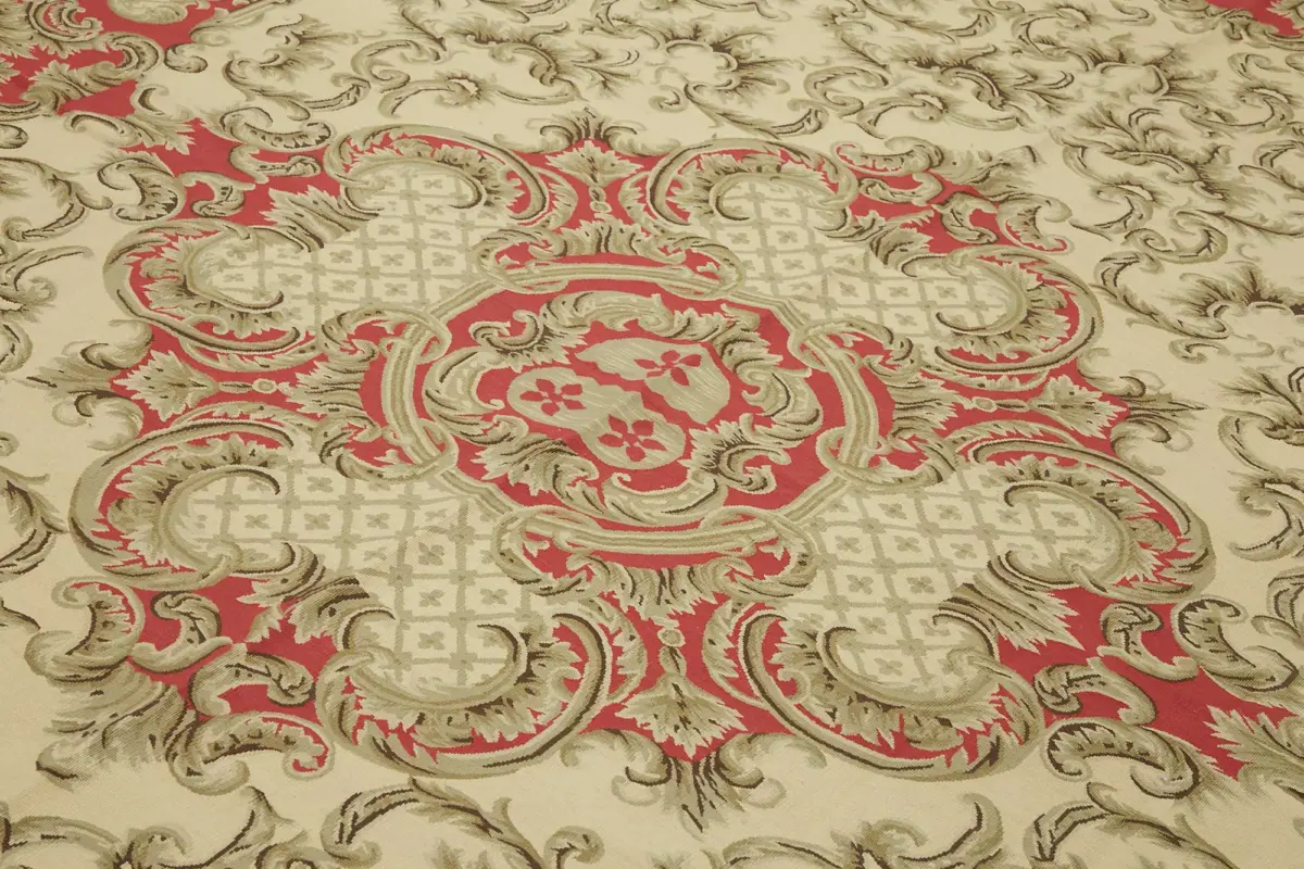 Aubusson Eskitme Bej Pamuk Üzerine Yün El Dokuma Halı-273x354 - Görsel 5