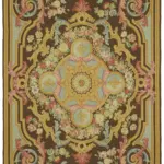 Aubusson Eskitme Bej Pamuk Üzerine Yün El Dokuma Halı-271x370