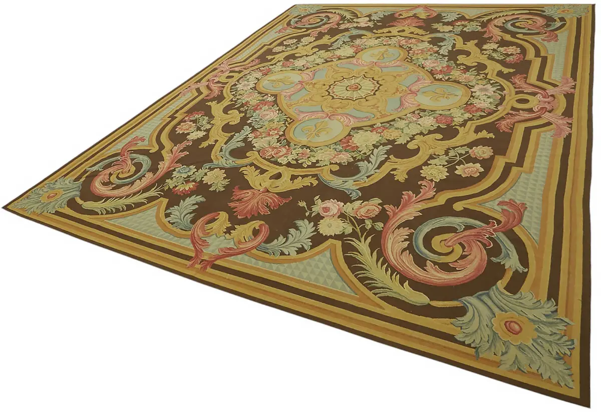 Aubusson Eskitme Bej Pamuk Üzerine Yün El Dokuma Halı-271x370 - Görsel 3