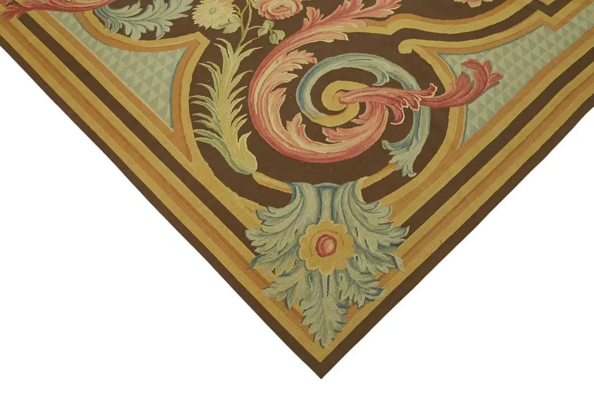 Aubusson Eskitme Bej Pamuk Üzerine Yün El Dokuma Halı-271x370 - Görsel 4