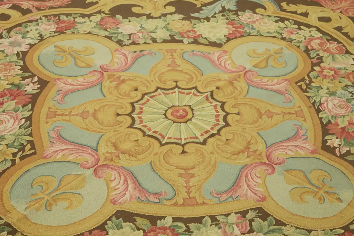 Aubusson Eskitme Bej Pamuk Üzerine Yün El Dokuma Halı-271x370 - Görsel 5