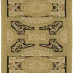 Aubusson Eskitme Bej Pamuk Üzerine Yün El Dokuma Halı-273x337