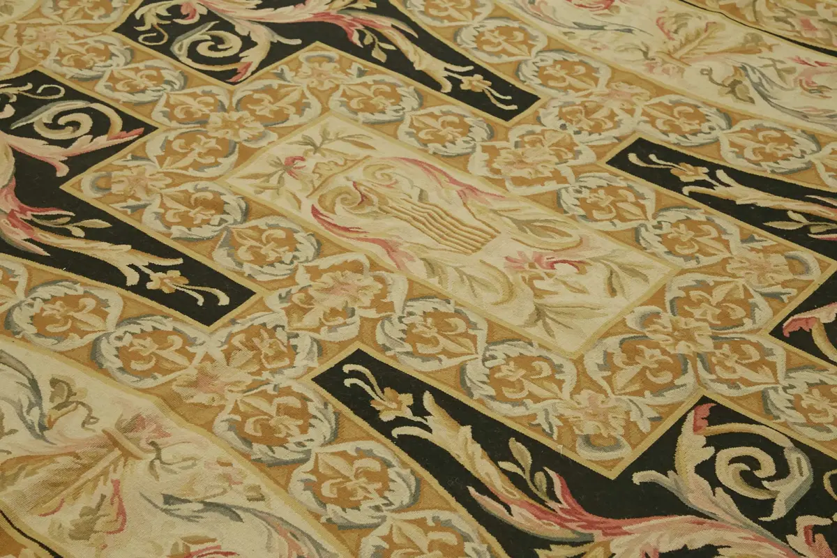 Aubusson Eskitme Bej Pamuk Üzerine Yün El Dokuma Halı-273x337 - Görsel 5