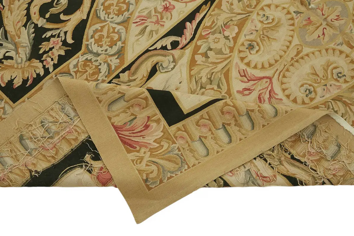 Aubusson Eskitme Bej Pamuk Üzerine Yün El Dokuma Halı-273x337 - Görsel 6