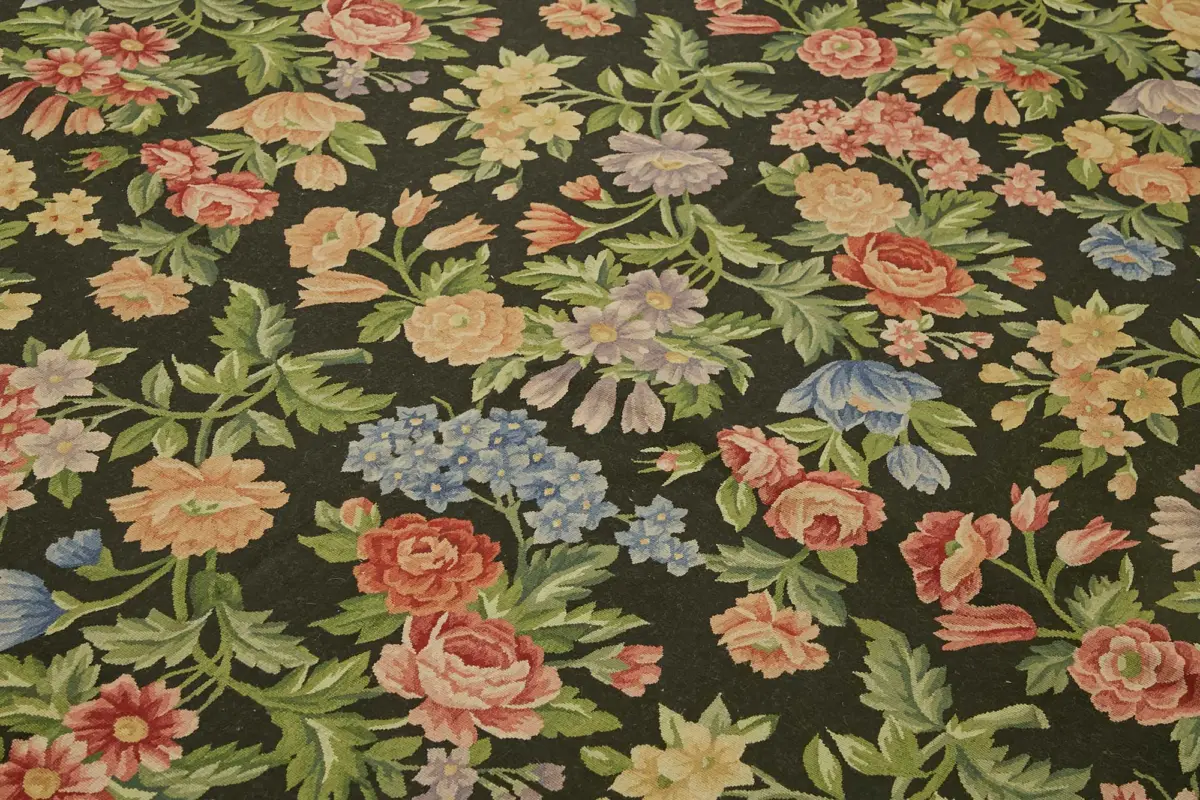 Aubusson Eskitme Bej Pamuk Üzerine Yün El Dokuma Halı-238x306 - Görsel 5