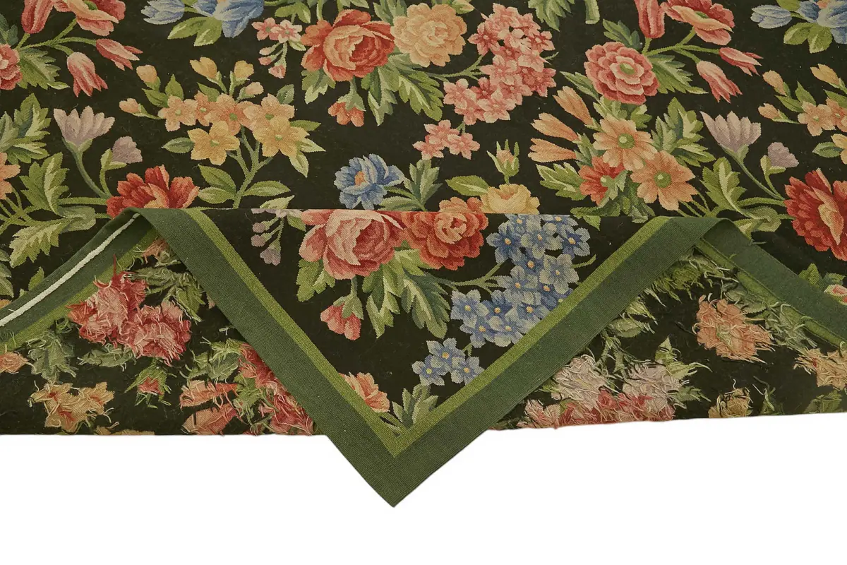 Aubusson Eskitme Bej Pamuk Üzerine Yün El Dokuma Halı-238x306 - Görsel 6