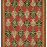 Aubusson Eskitme Kırmızı Pamuk Üzeirne Yün El Dokuma Halı-272x346