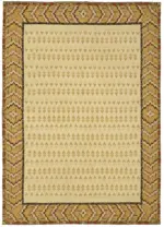 Aubusson Eskitme Bej Pamuk Üzerine Yün El Dokuma Halı-267x384