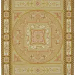 Aubusson Eskitme Bej Pamuk Üzerine Yün El Dokuma Halı-268x373