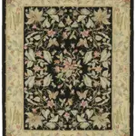 Aubusson Eskitme Bej Pamuk Üzerine Yün El Dokuma Halı-242x311