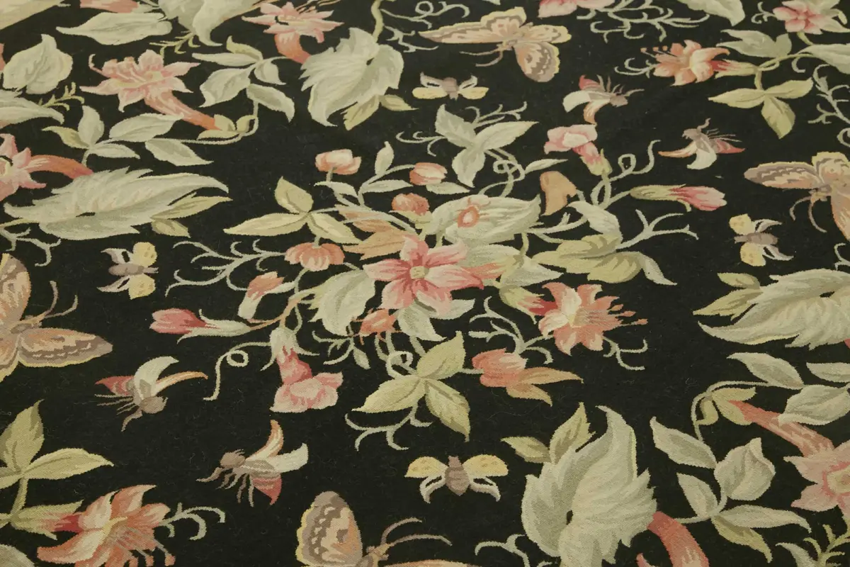 Aubusson Eskitme Bej Pamuk Üzerine Yün El Dokuma Halı-242x311 - Görsel 5