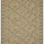 Aubusson Eskitme Bej Pamuk Üzerine Yün El Dokuma Halı-243x304