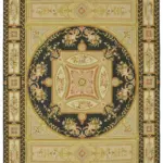 Aubusson Eskitme Bej Pamuk Üzerine Yün El Dokuma Halı-270x375