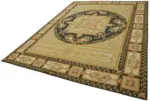 Aubusson Eskitme Bej Pamuk Üzerine Yün El Dokuma Halı-270x375 - Görsel 3