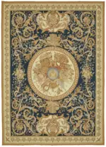 Aubusson Eskitme Bej Pamuk Üzerine Yün El Dokuma Halı-270x378