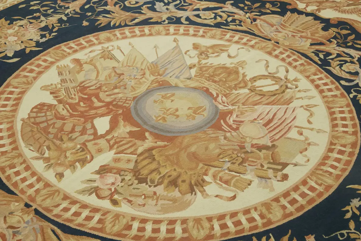 Aubusson Eskitme Bej Pamuk Üzerine Yün El Dokuma Halı-270x378 - Görsel 5