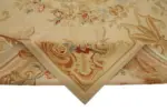 Aubusson Eskitme Bej Pamuk Üzerine Yün El Dokuma Halı-275x354 - Görsel 6