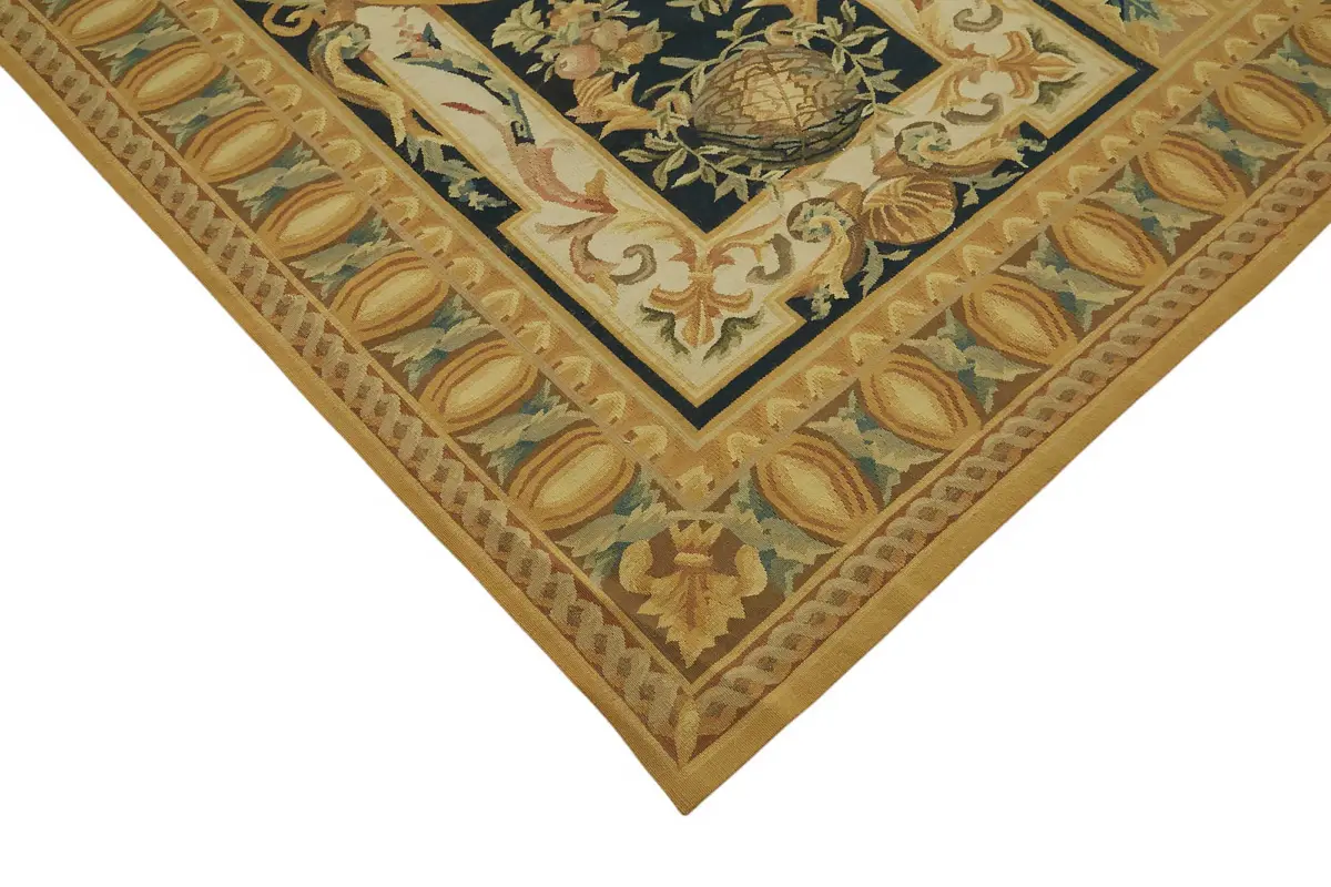 Aubusson Eskitme Bej Pamuk Üzerine Yün El Dokuma Halı-297x448 - Görsel 4