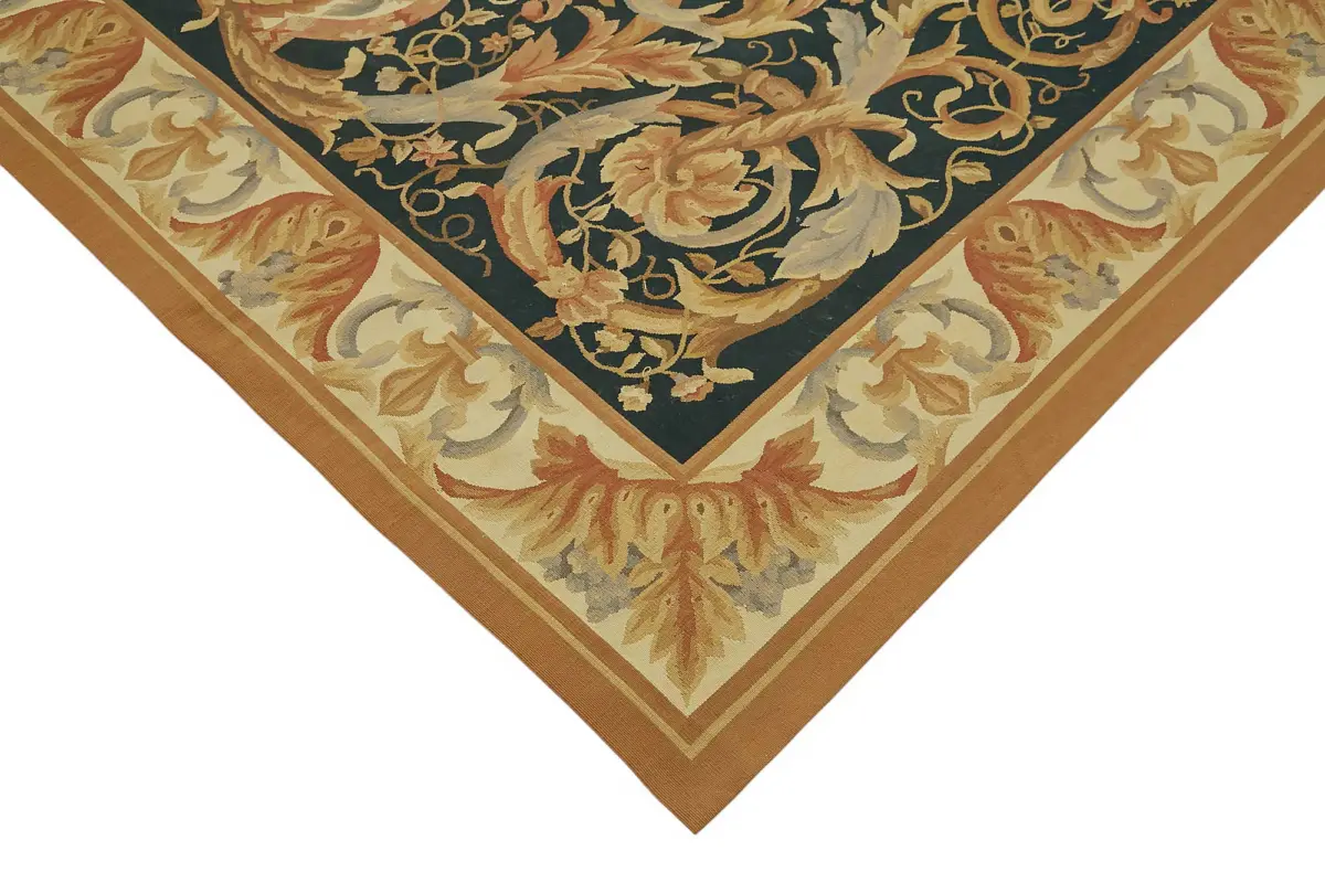 Aubusson Eskitme Bej Pamuk Üzerine Yün El Dokuma Halı-304x433 - Görsel 4