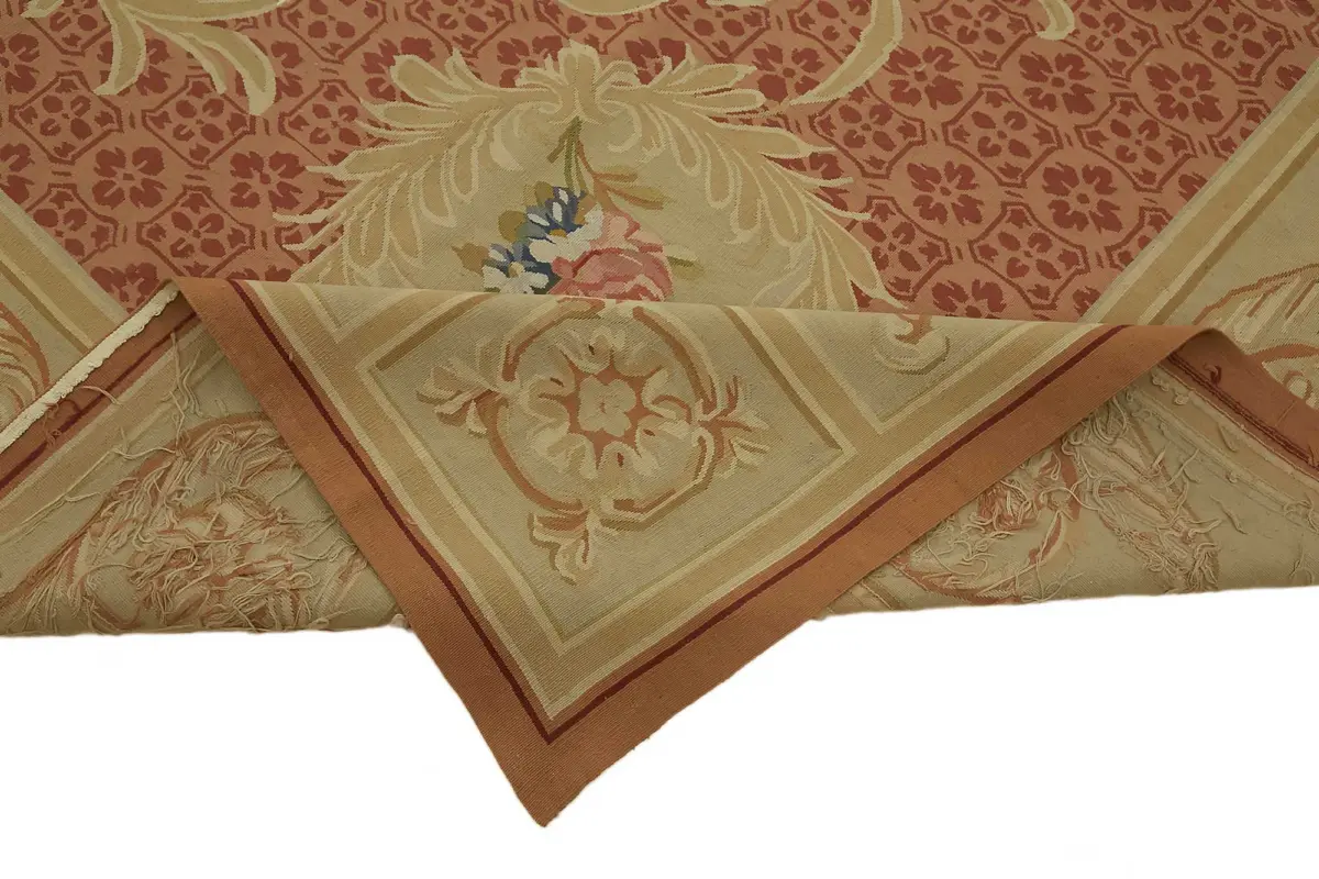 Aubusson Eskitme Bej Pamuk Üzerine Yün El Dokuma Halı-295x431 - Görsel 6