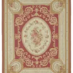 Aubusson Eskitme Bej Pamuk Üzerine Yün El Dokuma Halı-240x310