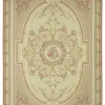Aubusson Eskitme Bej Pamuk Üzerine Yün El Dokuma Halı-307x429