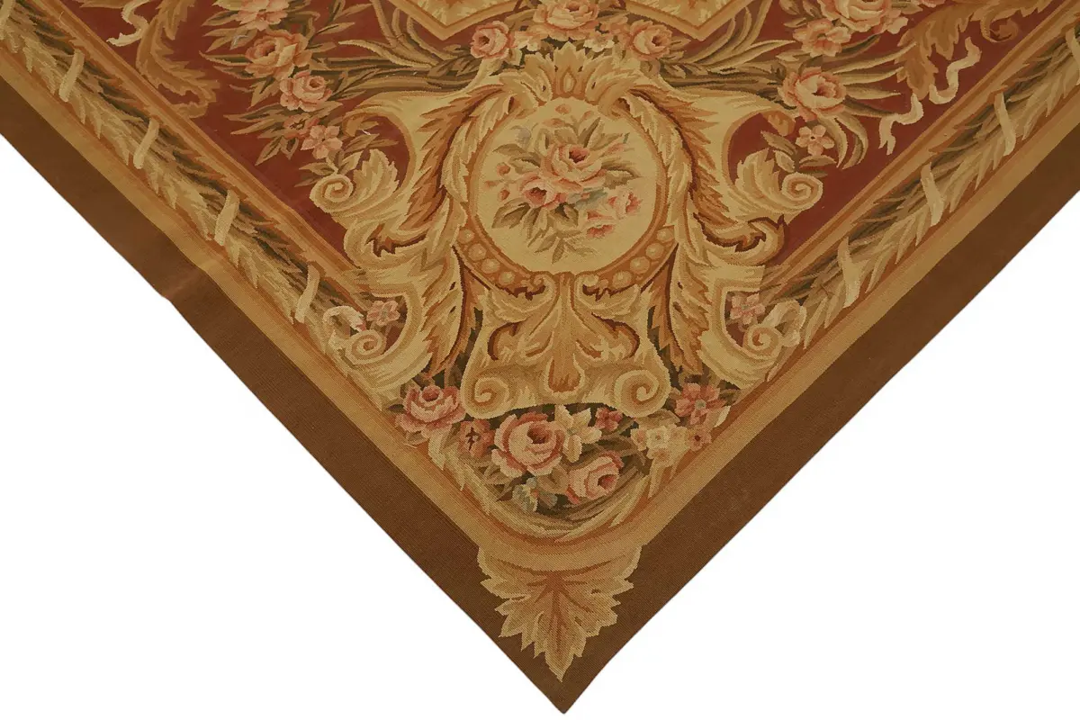 Aubusson Eskitme Bej Pamuk Üzerine Yün El Dokuma Halı-300x428 - Görsel 4
