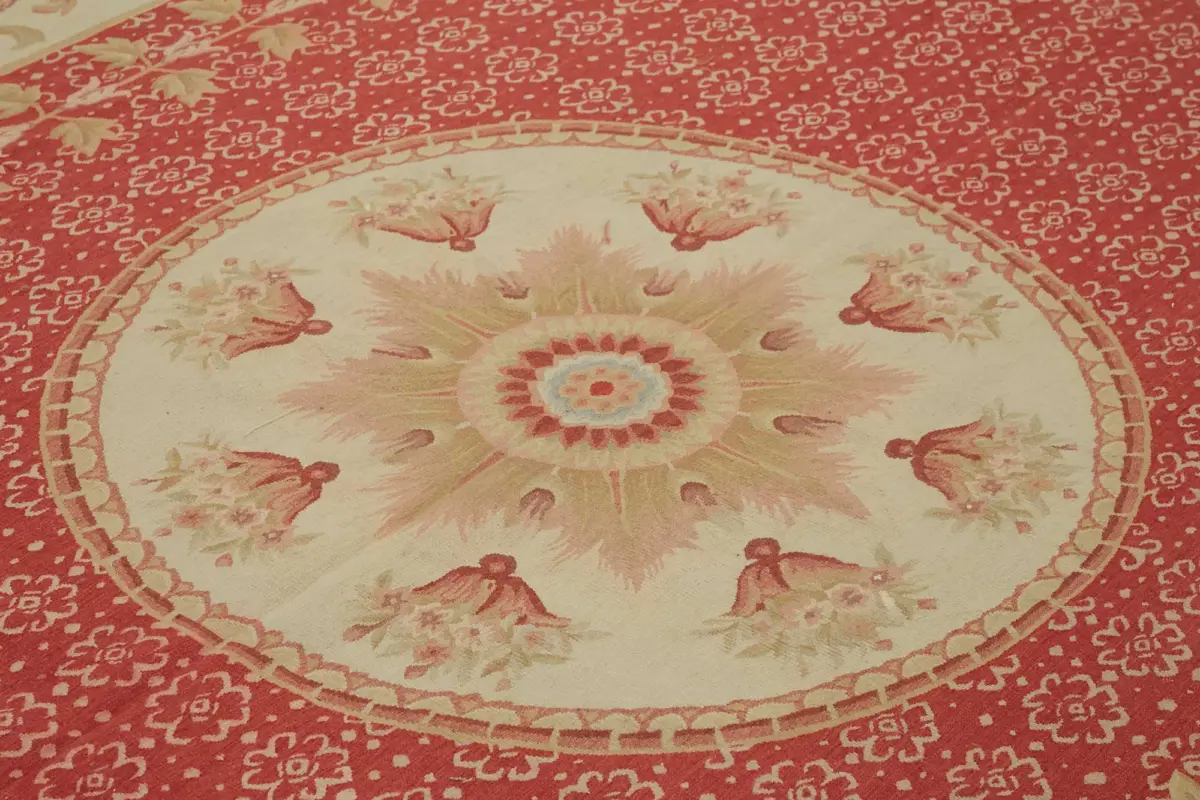 Aubusson Eskitme Bej Pamuk Üzerine Yün El Dokuma Halı-270x373 - Görsel 5